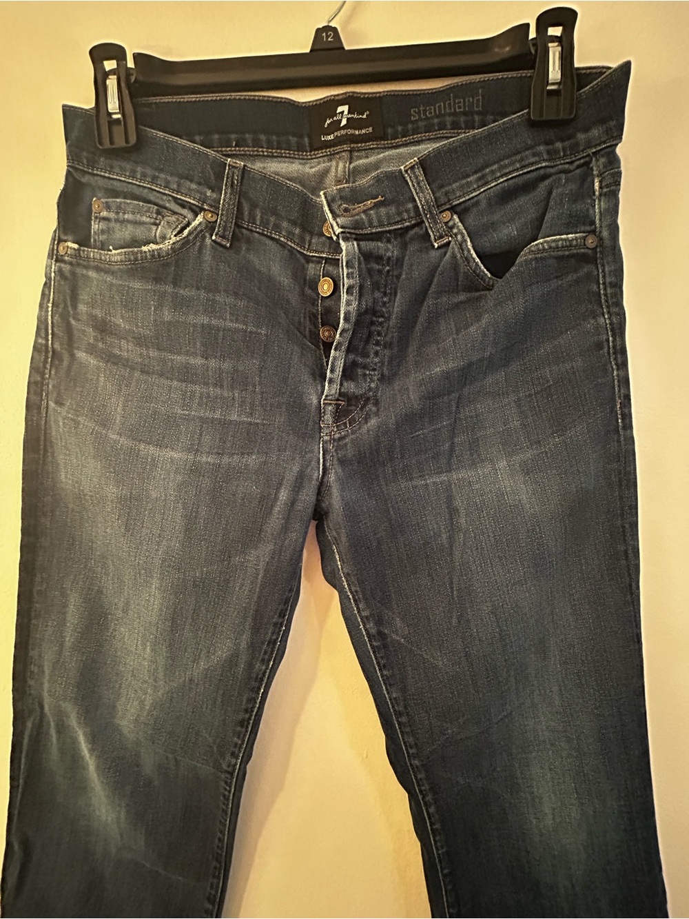 7 For All Mankind Slim Straight Men's Dark Blue Denim Jeans